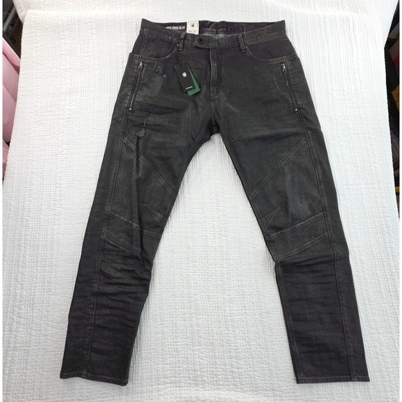 G-Star Other - G-Star Raw Mens Black Jeans Ignition Destroyed 36x32 Moto Cross 3D Zip Slim